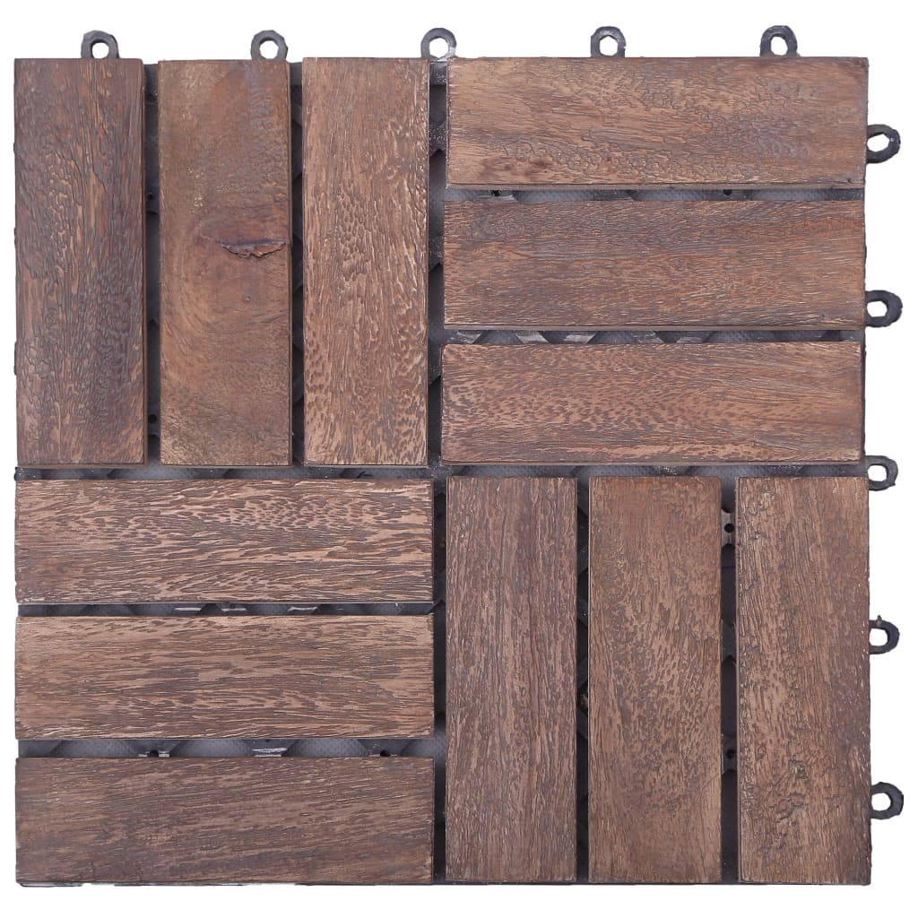 vidaXL Płytki tarasowe, 11 szt., 30x30 cm, lite drewno z odzysku