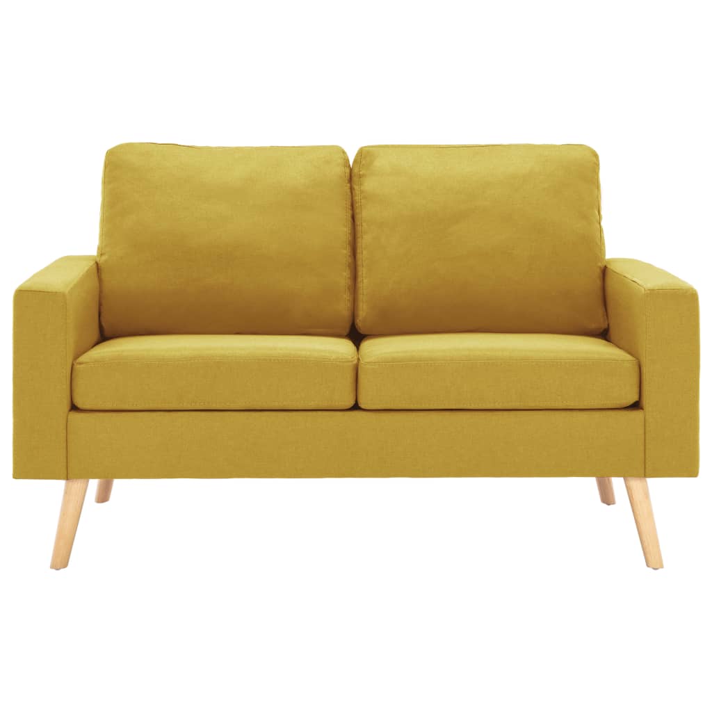 vidaXL 2-osobowa sofa, żółta, tapicerowana tkaniną