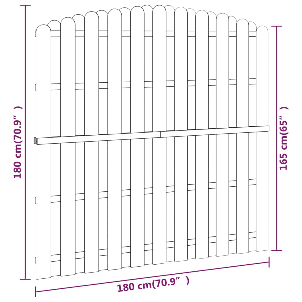 vidaXL Panel ogrodzeniowy, impregnowana sosna, 180 x (165-180) cm