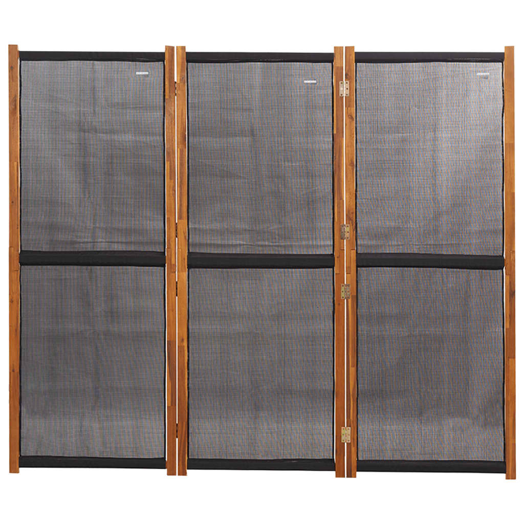 vidaXL Parawan 3-panelowy, czarny, 210 x 180 cm