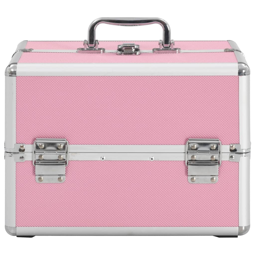 vidaXL Kuferek na kosmetyki, 22 x 30 x 21 cm, różowy, aluminiowy