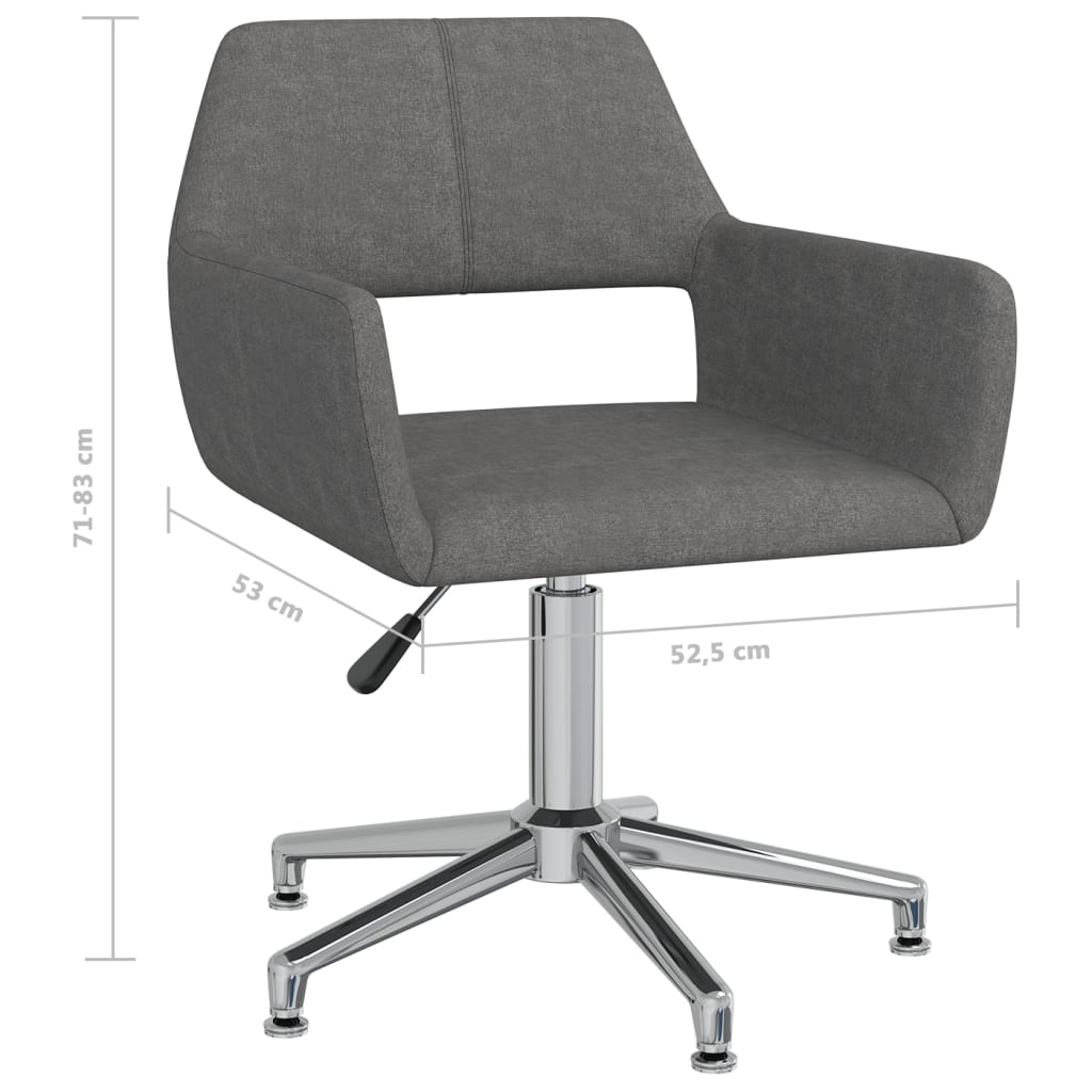 vidaXL Obrotowe krzesła stołowe, 6 szt., ciemnoszare, obite tkaniną