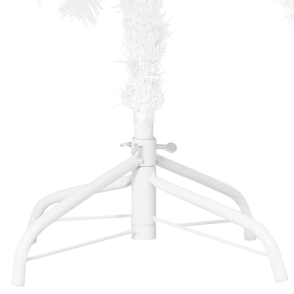 vidaXL Sztuczna choinka z lampkami i bombkami, biała, 150 cm