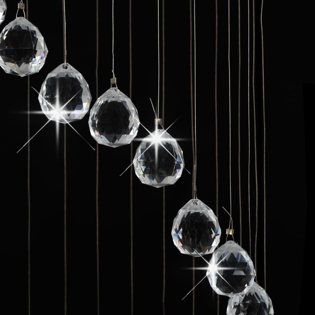 vidaXL Lampa sufitowa z kryształami i koralikami, srebrna, spirala, G9