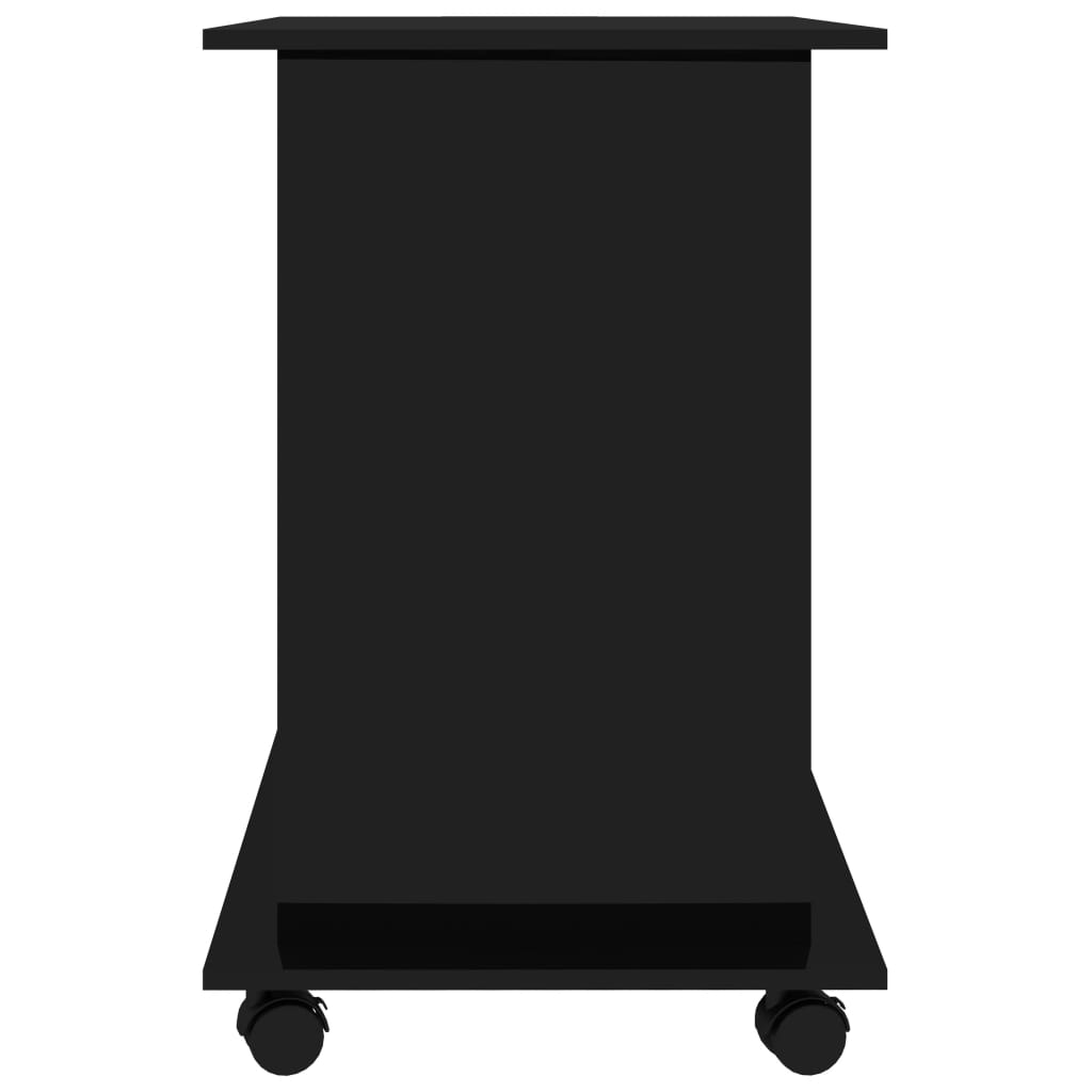 vidaXL Biurko komputerowe, czarne, wysoki połysk, 80x50x75 cm