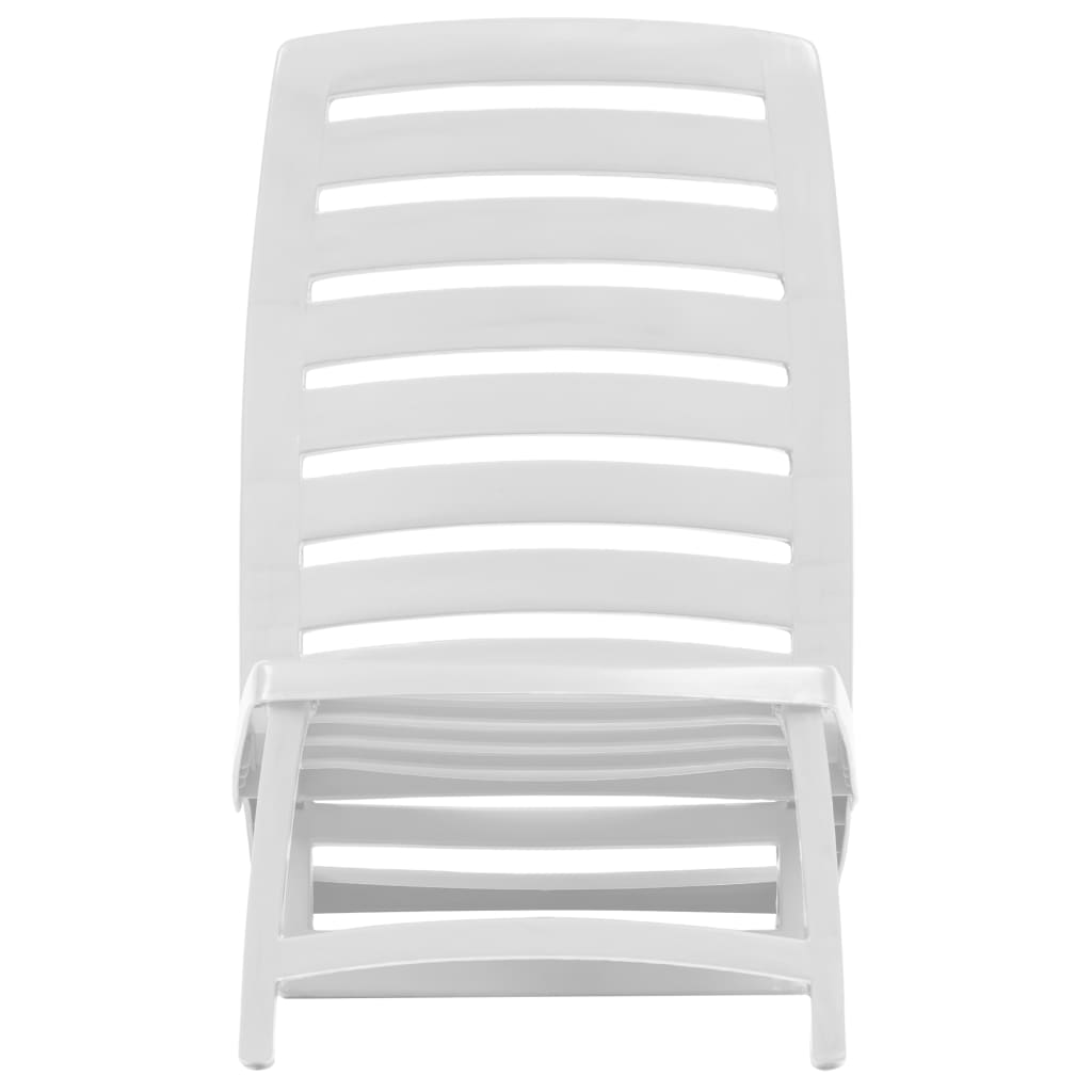 vidaXL Składane krzesła plażowe dla dzieci, 4 szt., plastikowe, białe