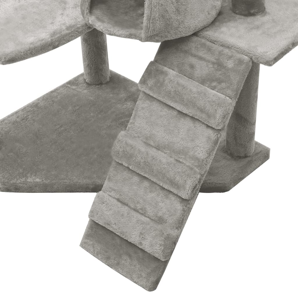 vidaXL Drapak dla kota ze słupkami sizalowymi, jasnoszary, 191 cm