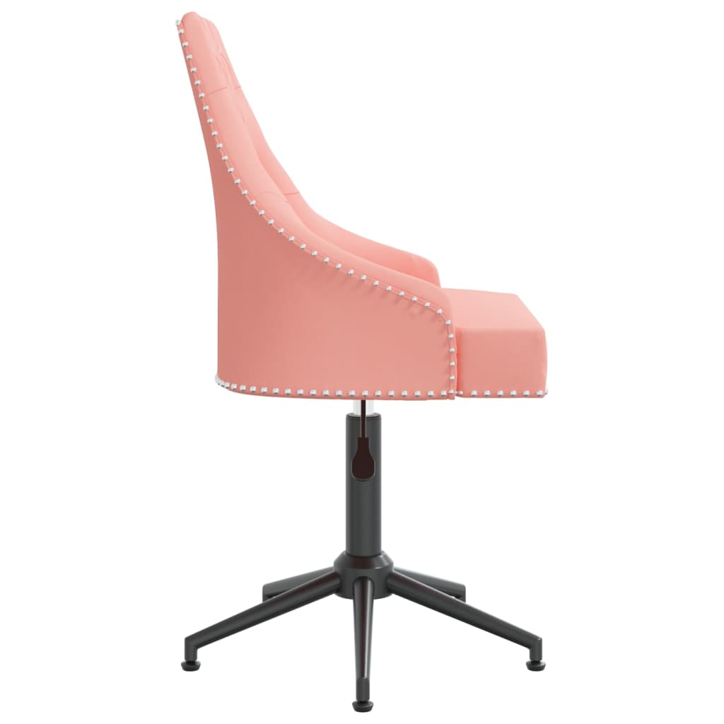 vidaXL Obrotowe krzesło stołowe, różowe, tapicerowane aksamitem