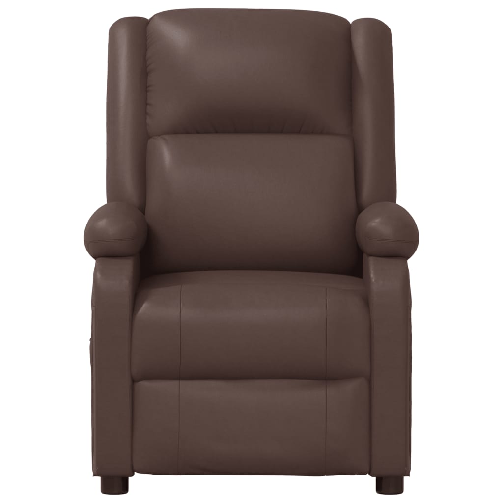 vidaXL Elektryczny fotel masujący, brązowy, sztuczna skóra