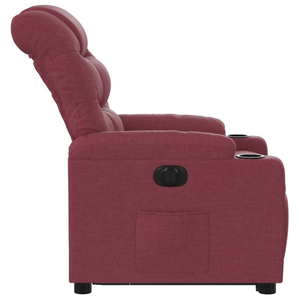 vidaXL Podnoszony fotel masujący, elektryczny, rozkładany, bordowy