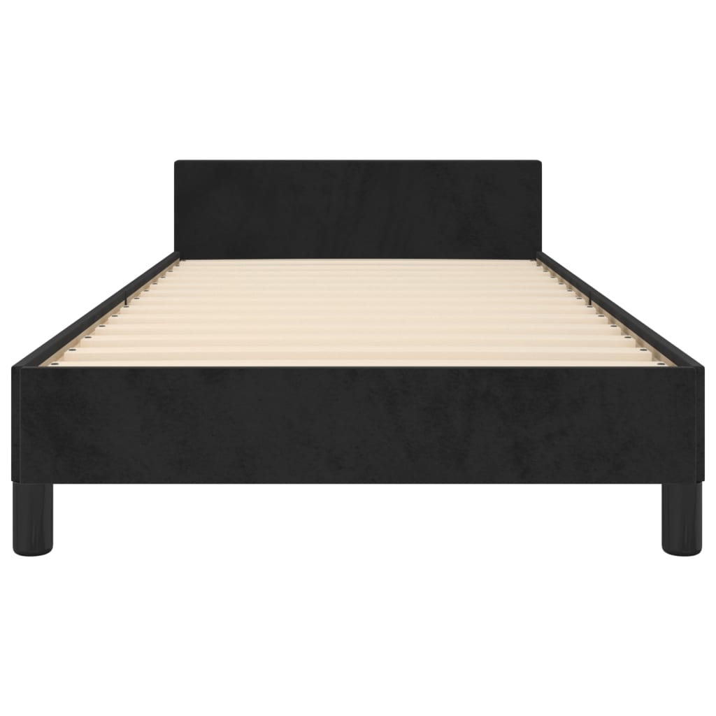vidaXL Rama łóżka z zagłówkiem, czarna, 80x200 cm, aksamitna