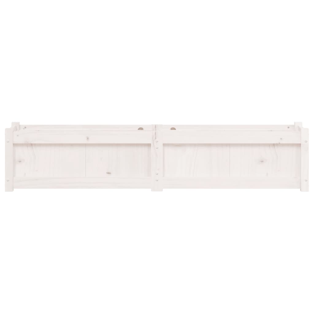 vidaXL Donica ogrodowa, biała, 150x31x31 cm, lite drewno sosnowe