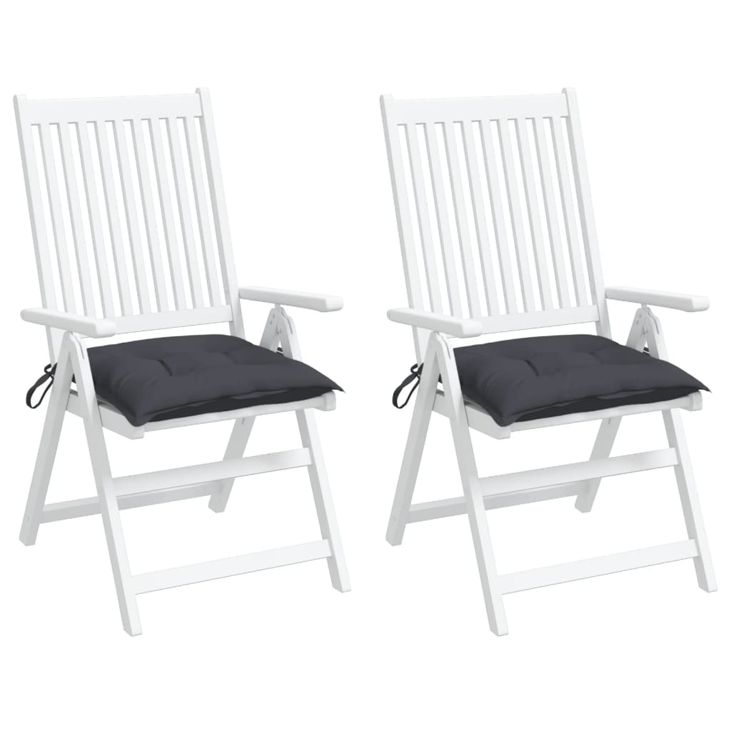 vidaXL Poduszki na krzesła, 2 szt., antracytowe, 40x40x7 cm, tkanina