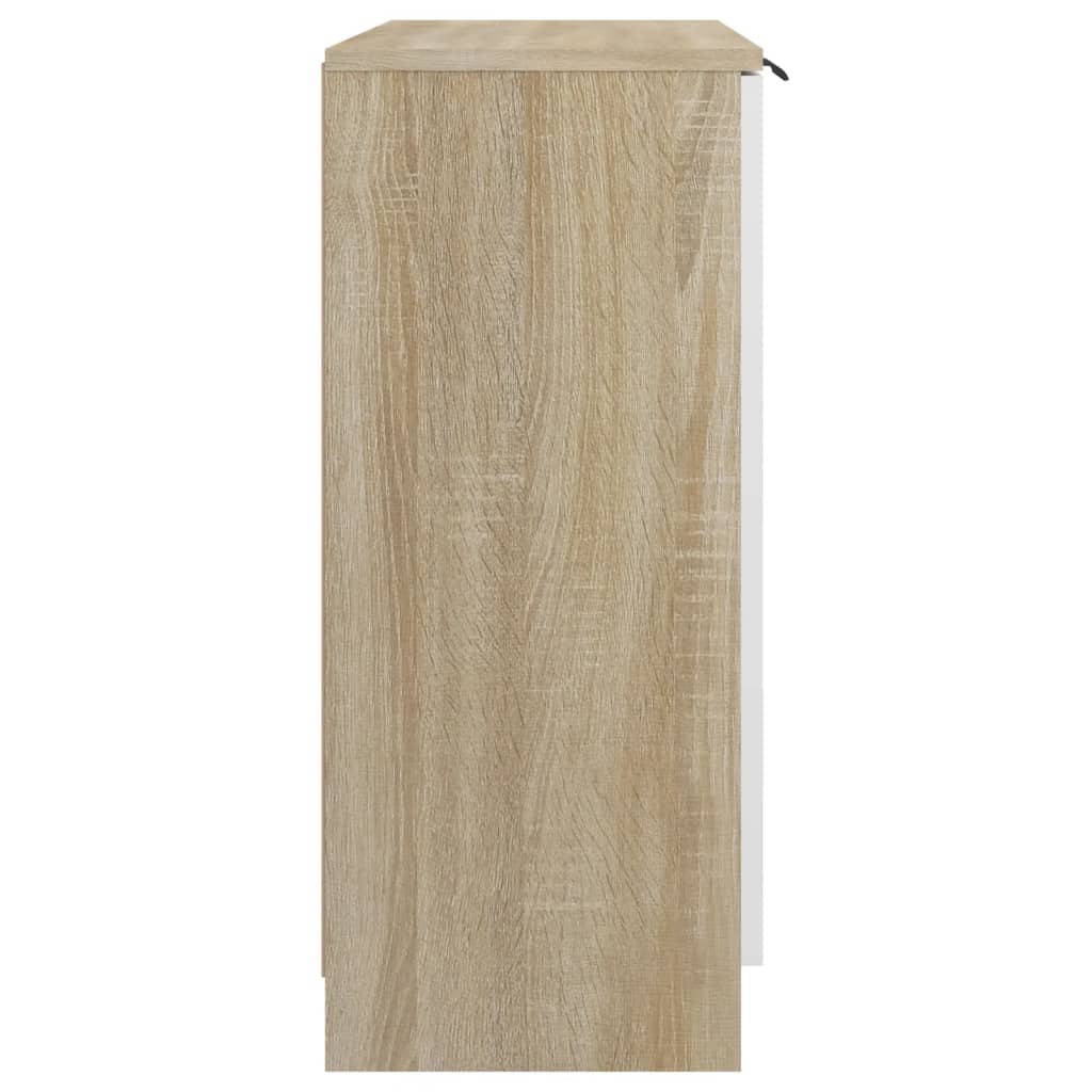 vidaXL Komoda, biel i dąb, 60x30x70 cm, materiał drewnopochodny