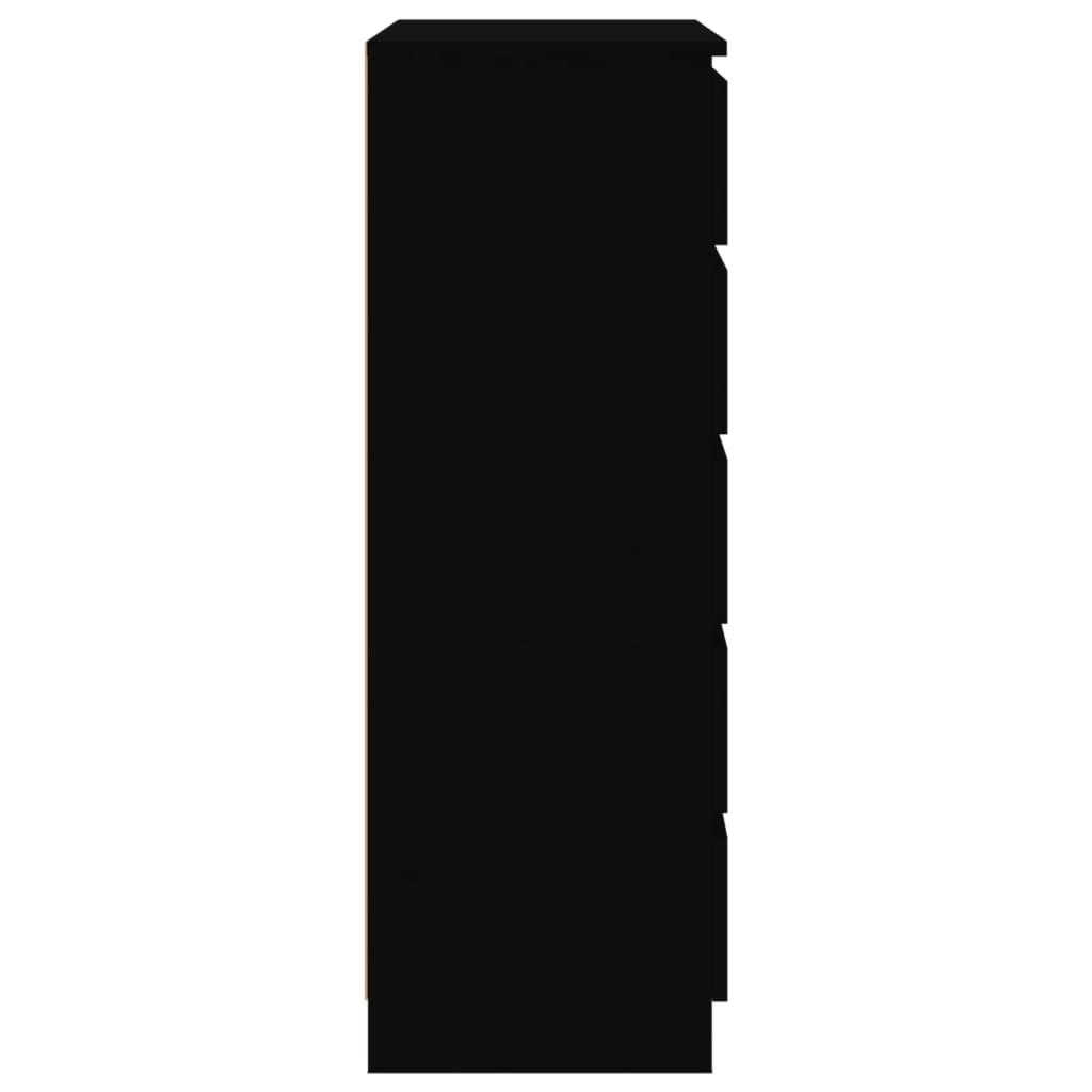 vidaXL Komoda, czarna, 60x36x103 cm, materiał drewnopochodny