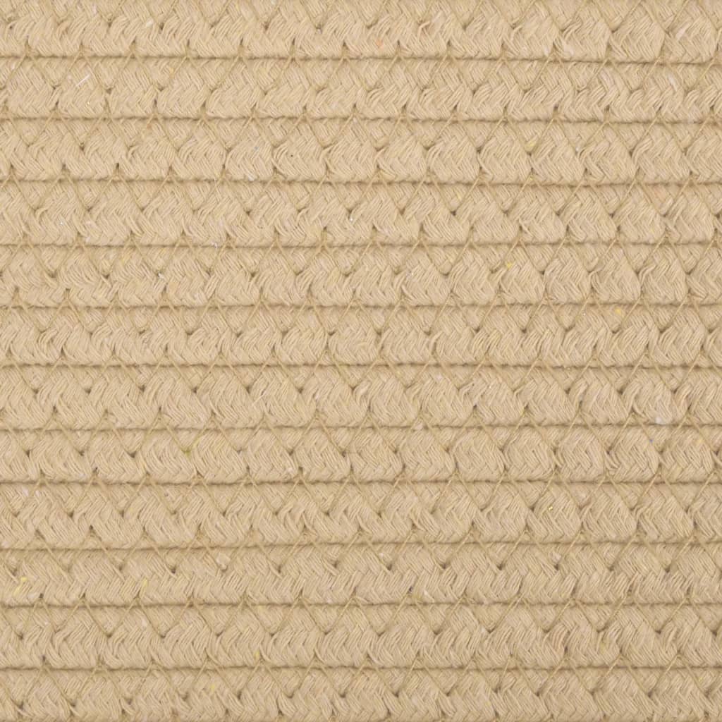 vidaXL Kosz na pranie, beżowo-biały, Ø55x36 cm, bawełna