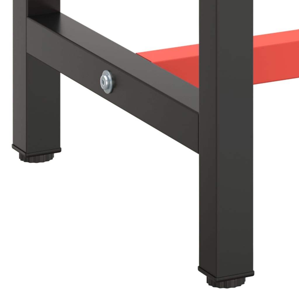 vidaXL Rama do stołu roboczego, czerwono-czarna, 70x50x79 cm, metal