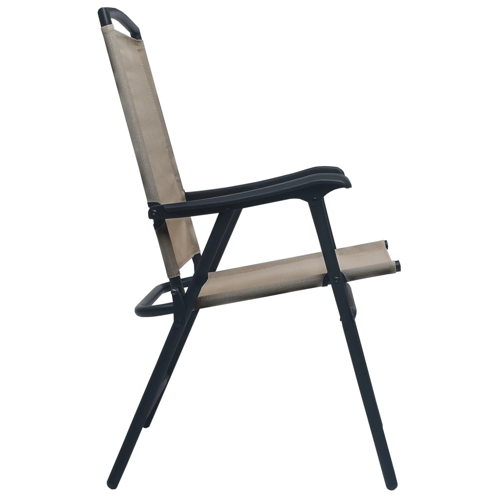 vidaXL Składane krzesła ogrodowe, 2 szt., tworzywo textilene, taupe