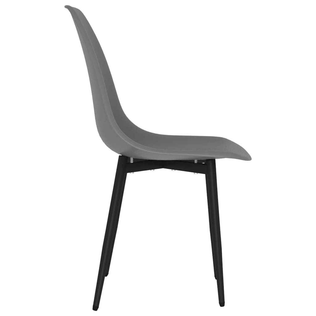 vidaXL Krzesła stołowe, 4 sztuki, szare, PP
