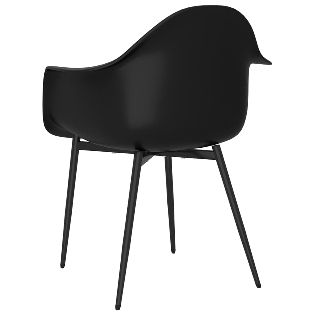 vidaXL Krzesła stołowe, 2 sztuki, czarne, PP