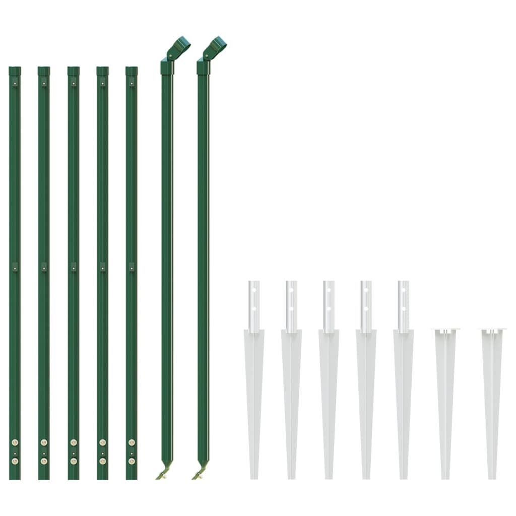vidaXL Ogrodzenie z siatki, z kotwami, zielone, 1,1x10 m