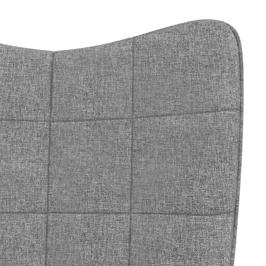 vidaXL Fotel bujany z podnóżkiem, jasnoszary, obity tkaniną