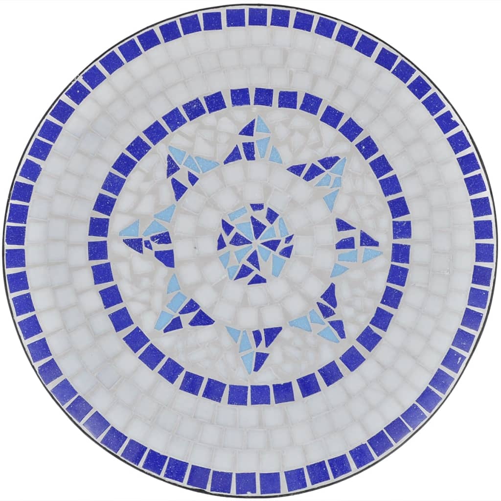 vidaXL 3-cz. zestaw mebli bistro z mozaiką niebiesko-białą