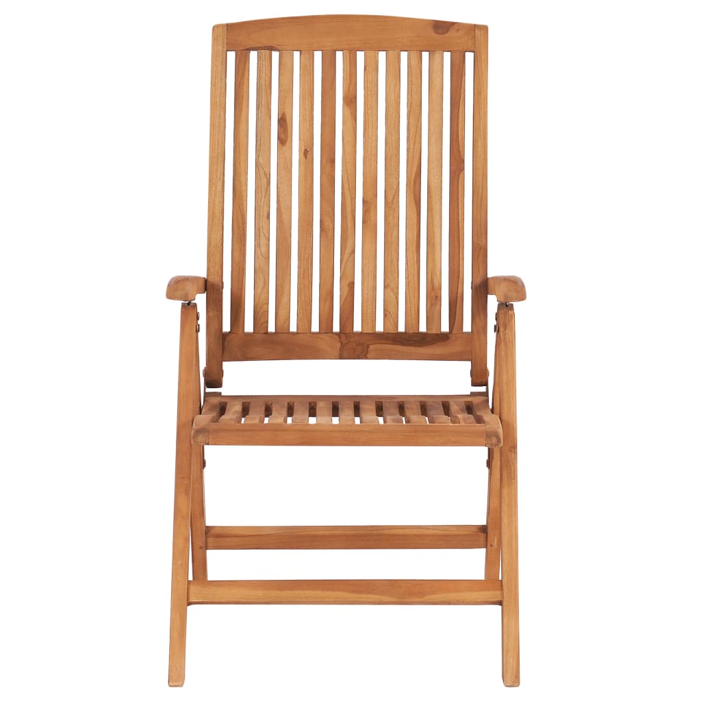 vidaXL Rozkładane krzesła ogrodowe z poduszkami, 4 szt., drewno tekowe