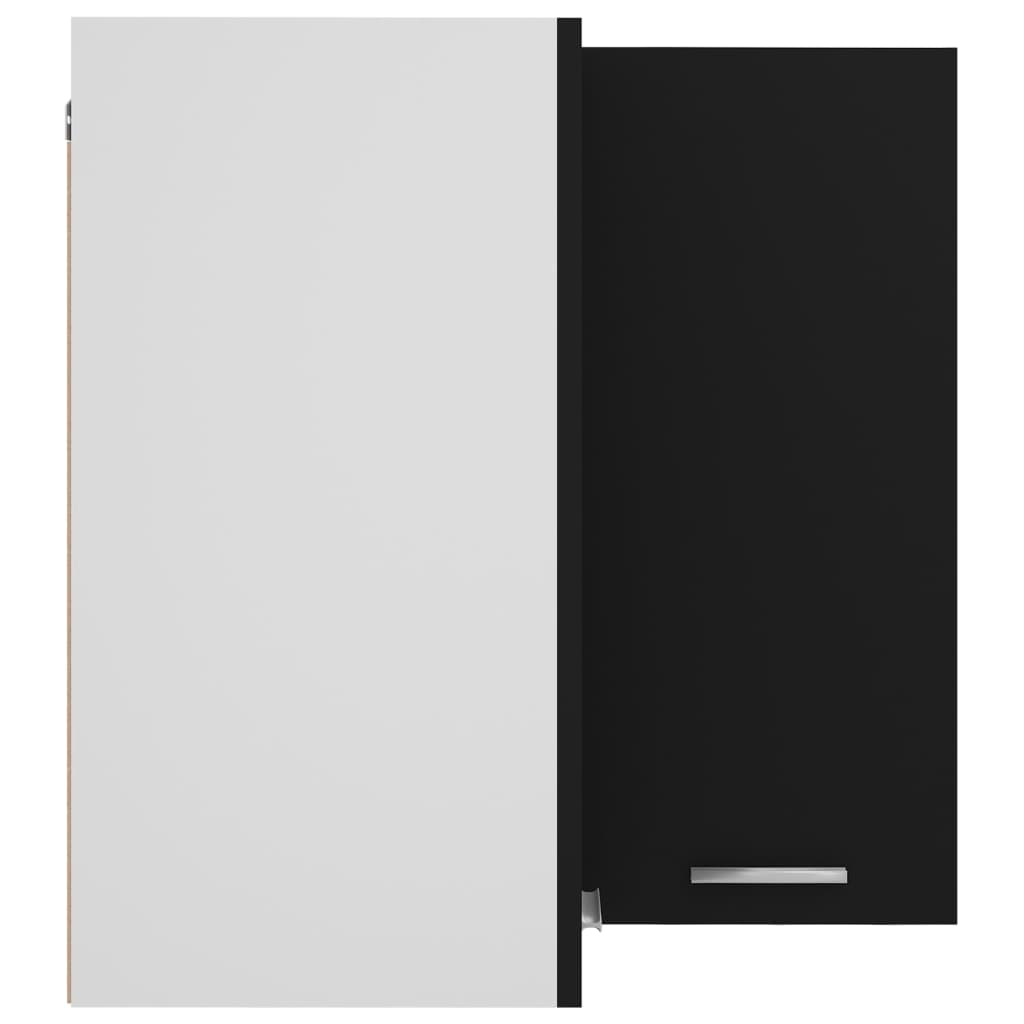 vidaXL Wisząca szafka narożna, czarna, 57x57x60 cm, płyta wiórowa