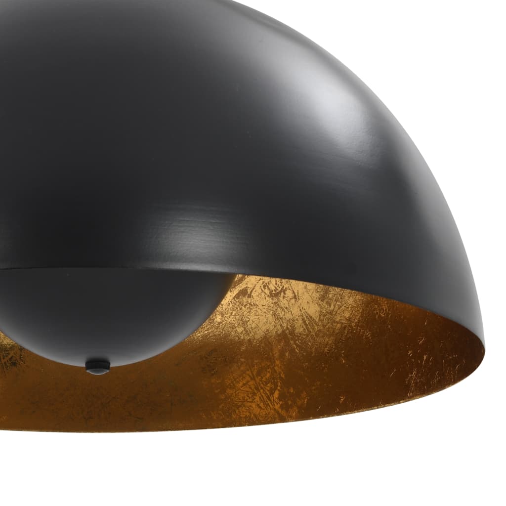 vidaXL Lampy sufitowe, 2 szt., czarno-złote, półkoliste, 40 cm, E27