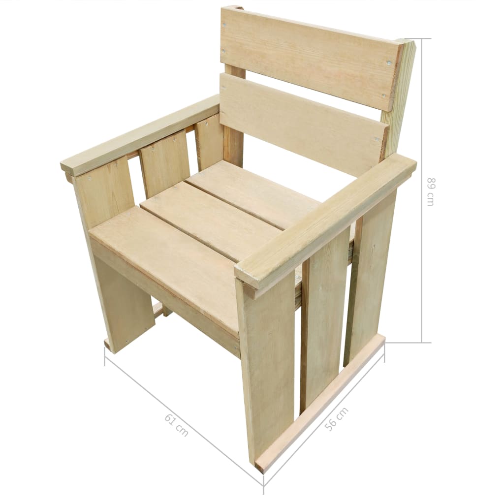vidaXL Krzesło ogrodowe, impregnowane drewno sosnowe