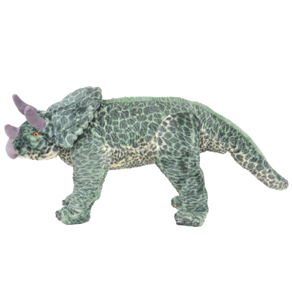 vidaXL Pluszowy triceratops, stojący, zielony, XXL