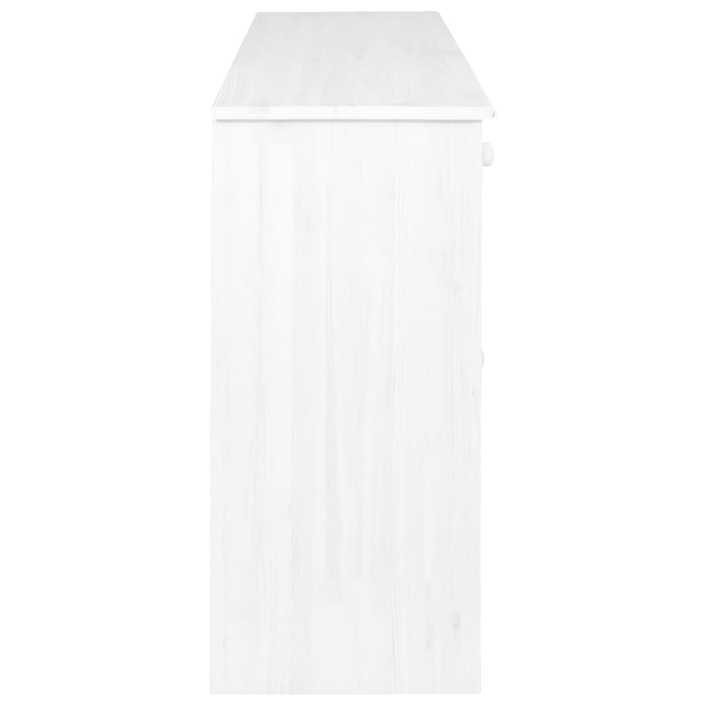 vidaXL Komoda z 6 szufladami, biała, 113x35x73 cm, lite drewno sosnowe