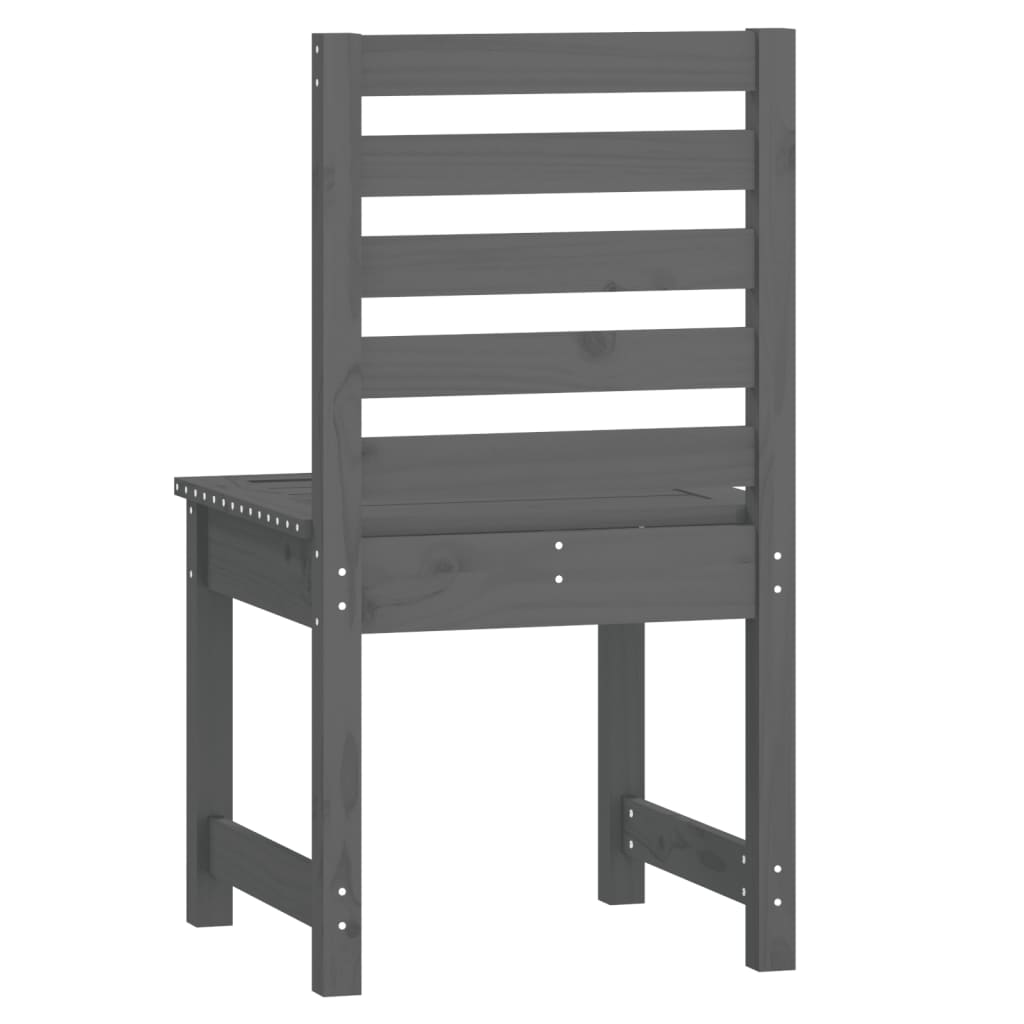 vidaXL Krzesła ogrodowe, 2 szt., szare, 50x48x91,5 cm, lita sosna