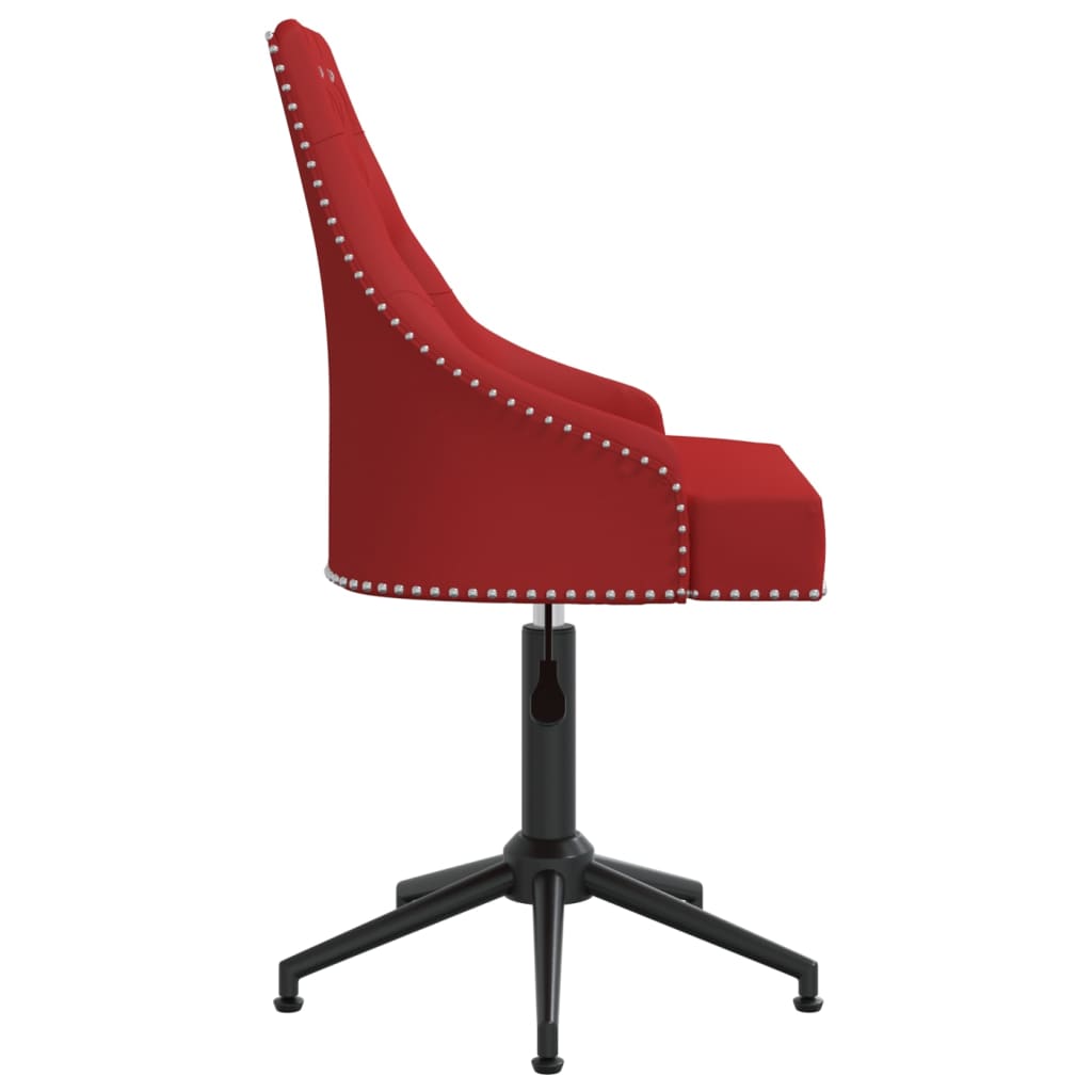 vidaXL Obrotowe krzesło stołowe, winna czerwień, aksamitne