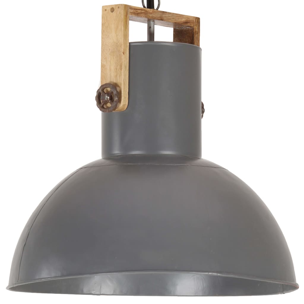 vidaXL Industrialna lampa wisząca, 25 W, szara, okrągła, 52 cm, E27