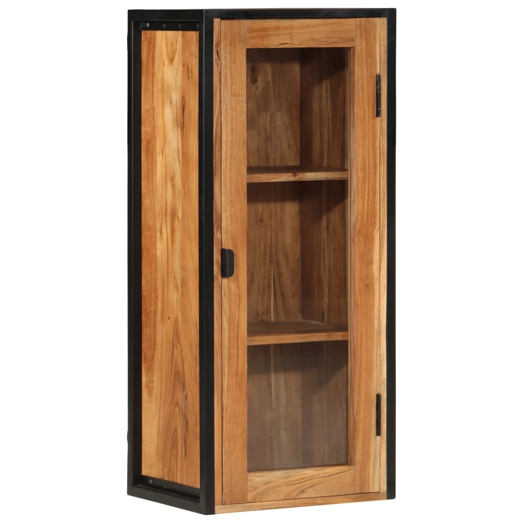 vidaXL Ścienna szafka łazienkowa, 40x30x90cm, drewno akacjowe i żelazo
