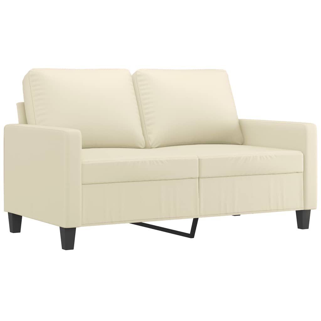 vidaXL 3-cz. zestaw sof z poduszkami, kremowa, sztuczna skóra