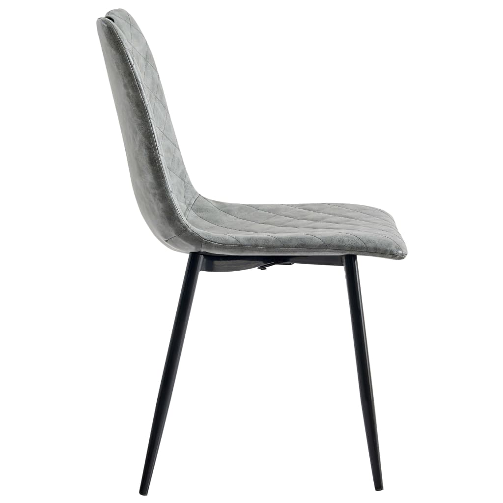 vidaXL Krzesła stołowe, 2 szt., ciemnoszare, sztuczna skóra