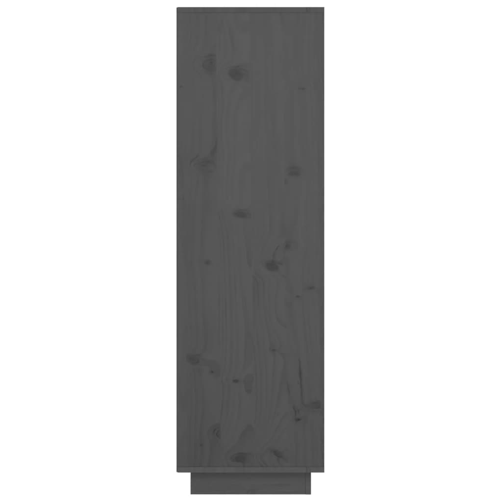 vidaXL Wysoka szafka, szara, 38x35x117 cm, lite drewno sosnowe