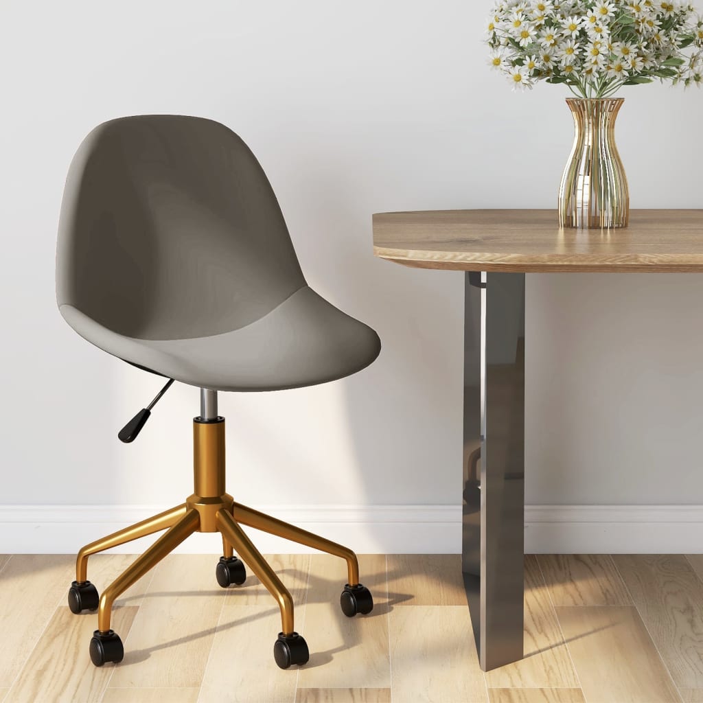 vidaXL Obrotowe krzesło biurowe, jasnoszare, tapicerowane aksamitem