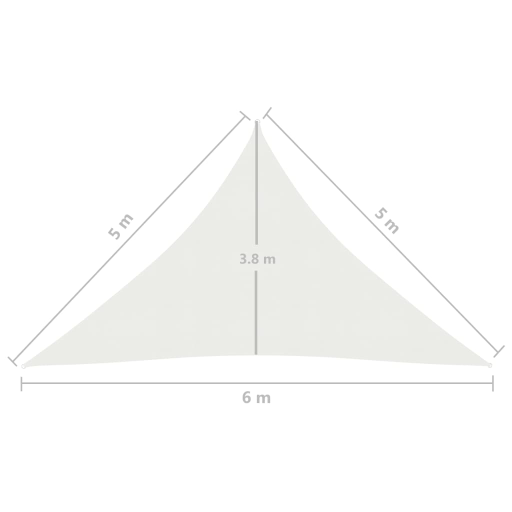 vidaXL Żagiel przeciwsłoneczny, 160 g/m², biały, 5x5x6 m, HDPE