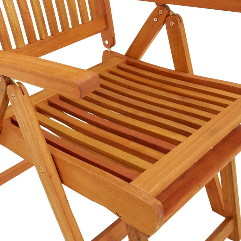 vidaXL Składane krzesła ogrodowe z podnóżkami, 2 szt., eukaliptusowe