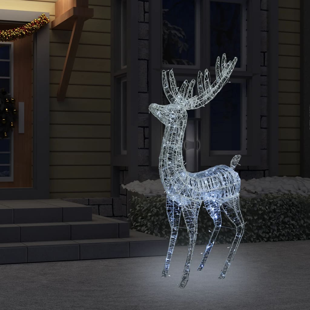 vidaXL Świąteczny renifer, akryl, 250 zimnych białych LED, 180 cm
