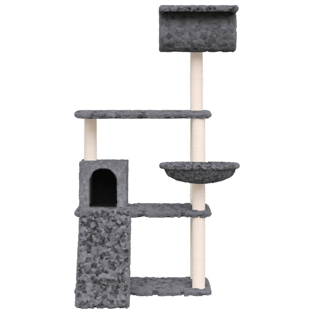 vidaXL Drapak dla kota z sizalowymi słupkami, ciemnoszary, 191 cm