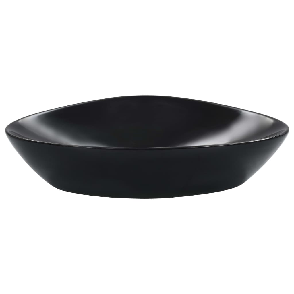 vidaXL Umywalka, 58,5 x 39 x 14 cm, ceramiczna, czarna
