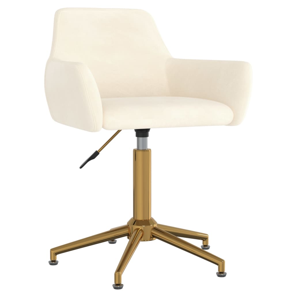 vidaXL Obrotowe krzesła stołowe, 4 szt., kremowe, obite aksamitem