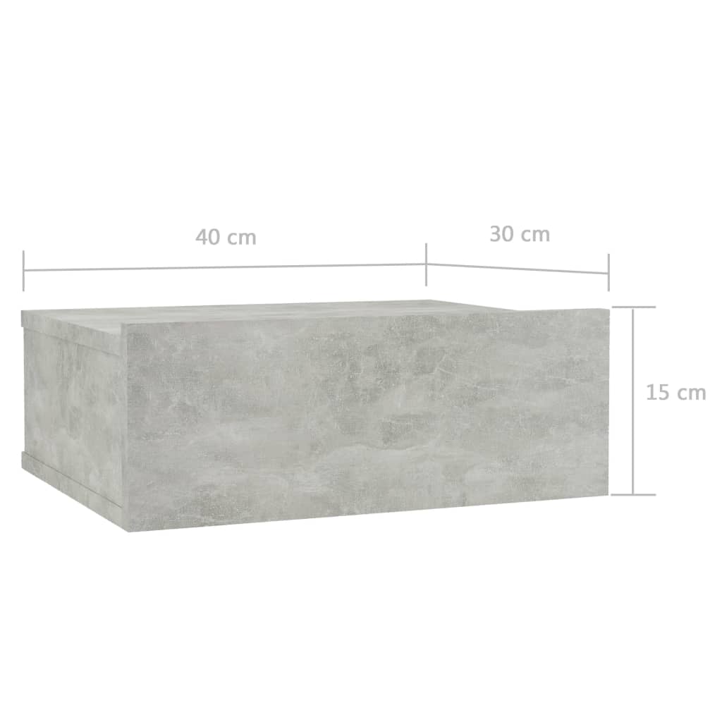 vidaXL Wisząca szafka nocna, betonowa szarość, 40x30x15 cm