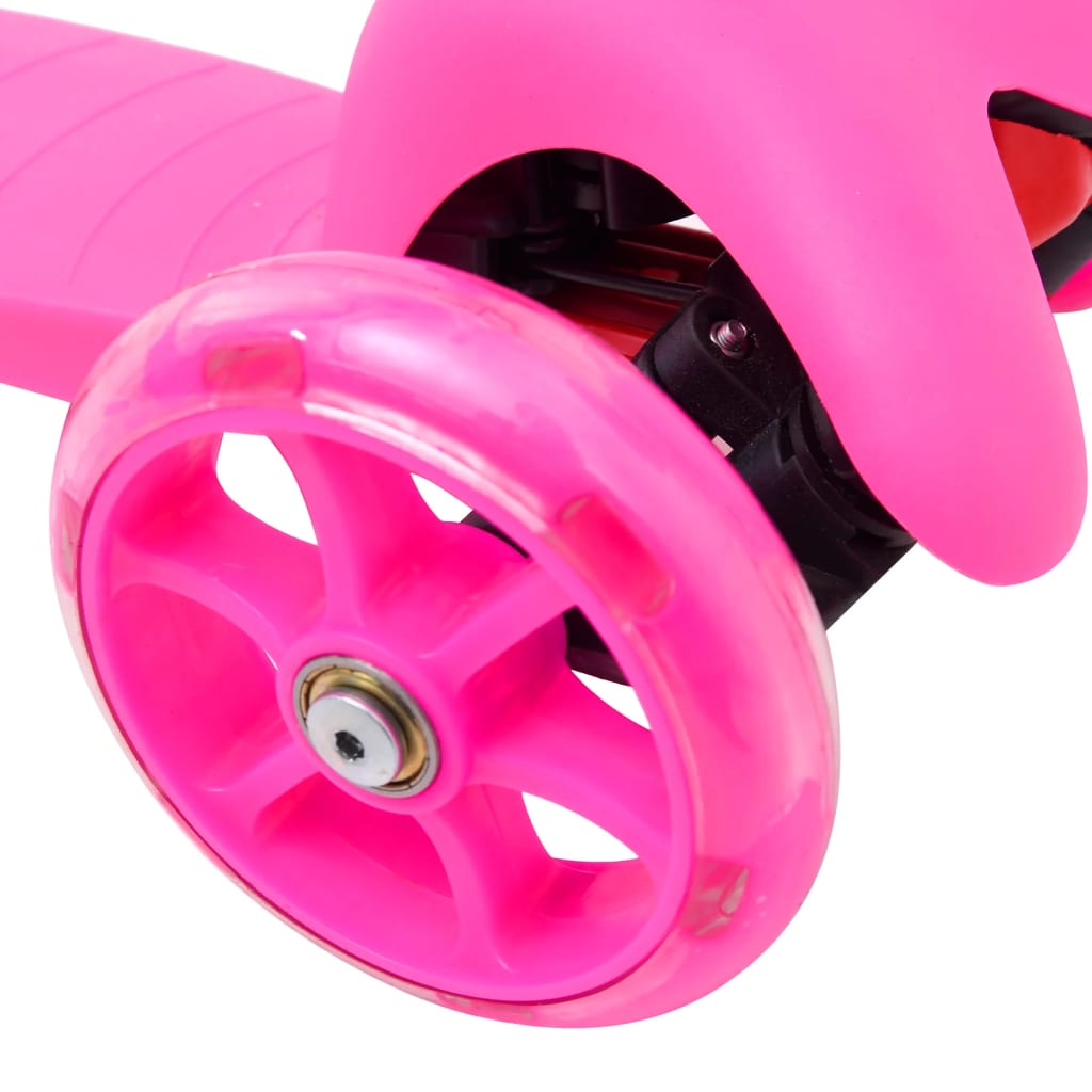 vidaXL 3-kołowa hulajnoga z regulacją kierownicy, aluminiowa, różowa