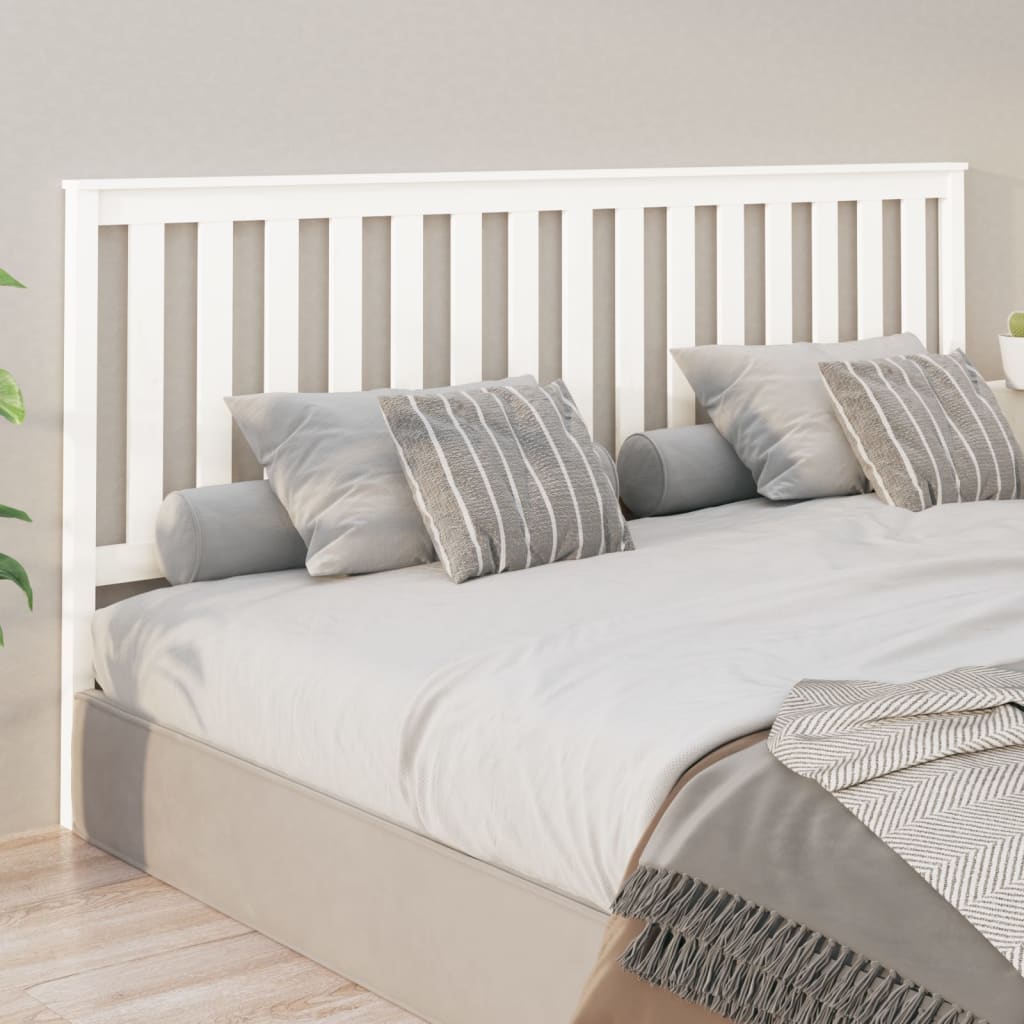 vidaXL Wezgłowie łóżka, białe, 206x6x101 cm, lite drewno sosnowe